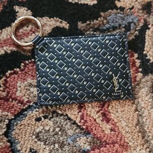 Black and Gold Card Holder with Key Ring